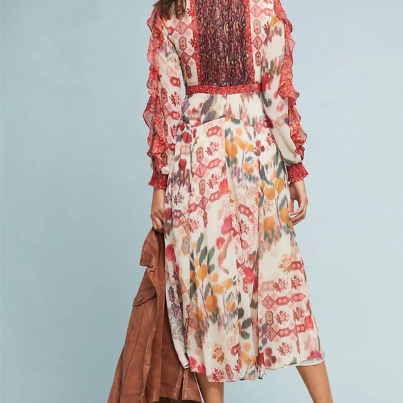 Anthropologie Akemi + Kin Alarie Ruffle Boho Dress, Size 2 in EUC - Picture 13 of 14